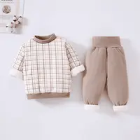 纯手工棉花衣套装冬季家居棉服袄裤子男女中小宝宝加厚绒保暖神器