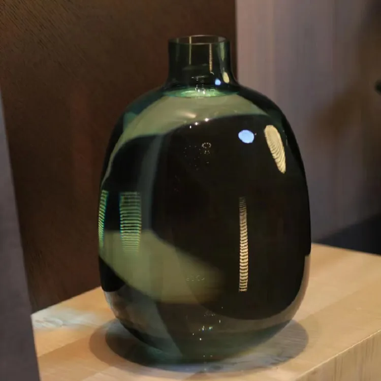 新款简约现代马醉木花瓶大肚玻璃透明水培水养客厅插花摆件落地