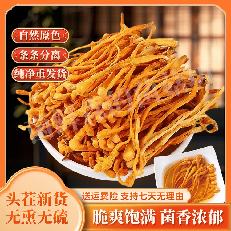 【菌鲜森精品虫草花干货】头茬排草北虫草蛹虫草无熏硫营养菌汤包