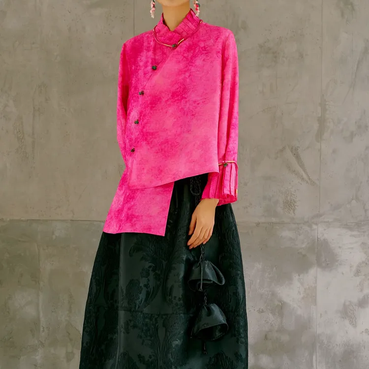 朱总原创设计玉影生香L25T-2C158衬衫