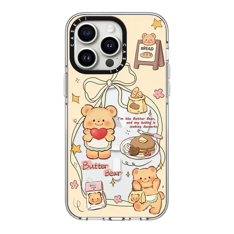 CASETi联名新款黄油小熊插画磁吸MagSafe适用于苹果16promax15pro