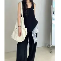 7761-欧货套装（无袖背心+长裤）（黑色）两件套