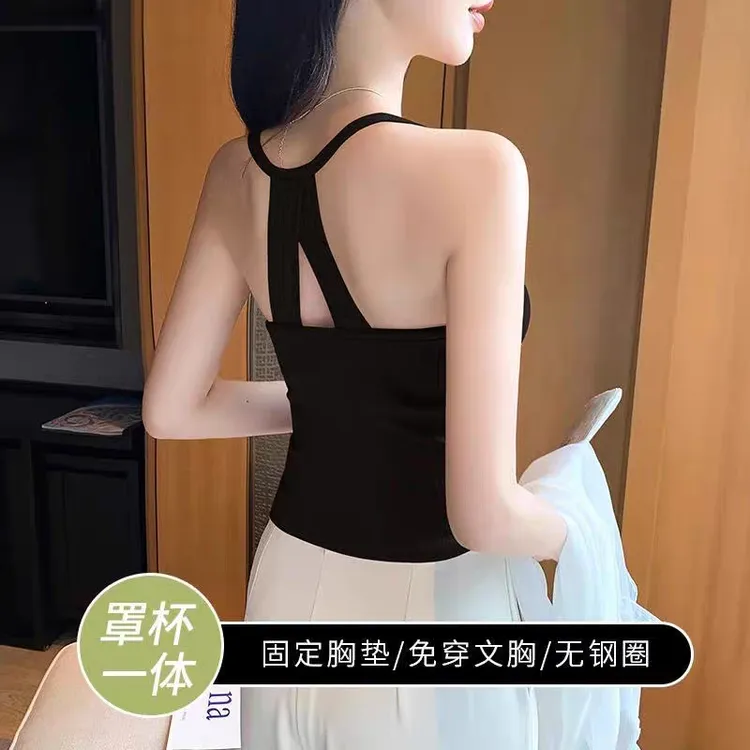 纯欲sexy撩人带胸垫吊带背心女秋夏2024年新款韩系美背显瘦上衣潮