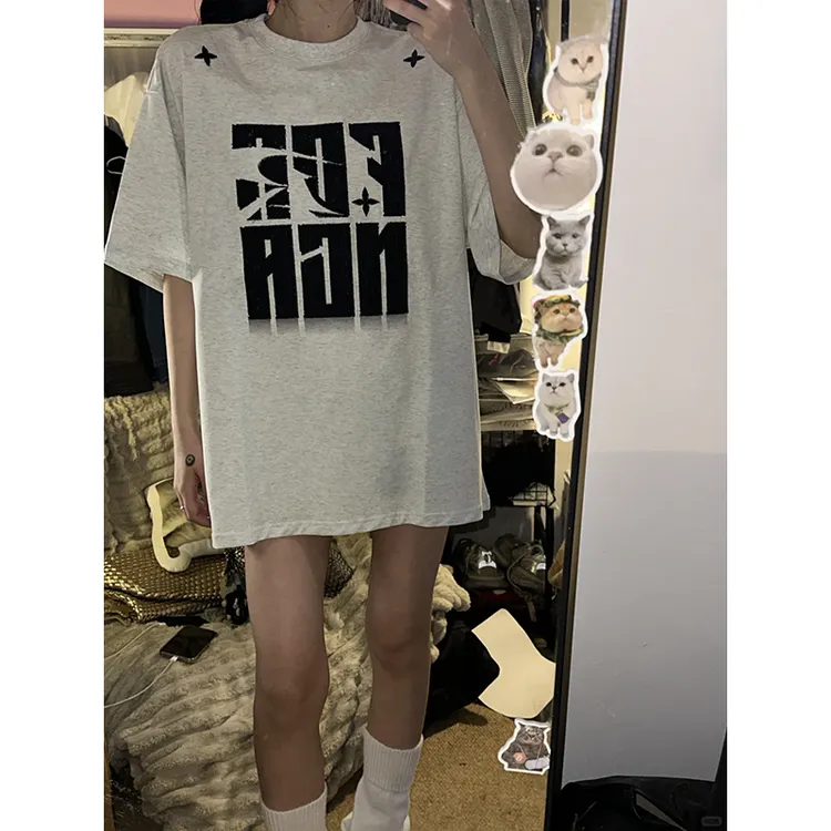 徐太浪高街短袖T恤男女款潮流嘻哈痞帅印花夏季美式字母印花纯棉