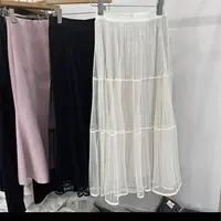 现货901网纱拼接纯色半身裙