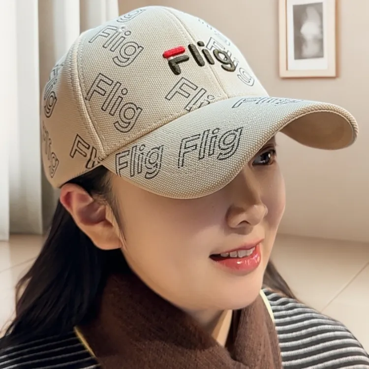 【Flig正品】秋冬新款棒球帽男女同款休闲印花鸭舌帽大头大脸可戴