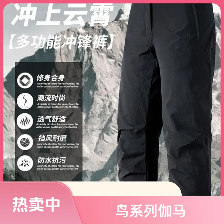 台州鸟冲锋裤爆款潮牌登山裤野外森林徒步登山工装裤耐磨美式健身