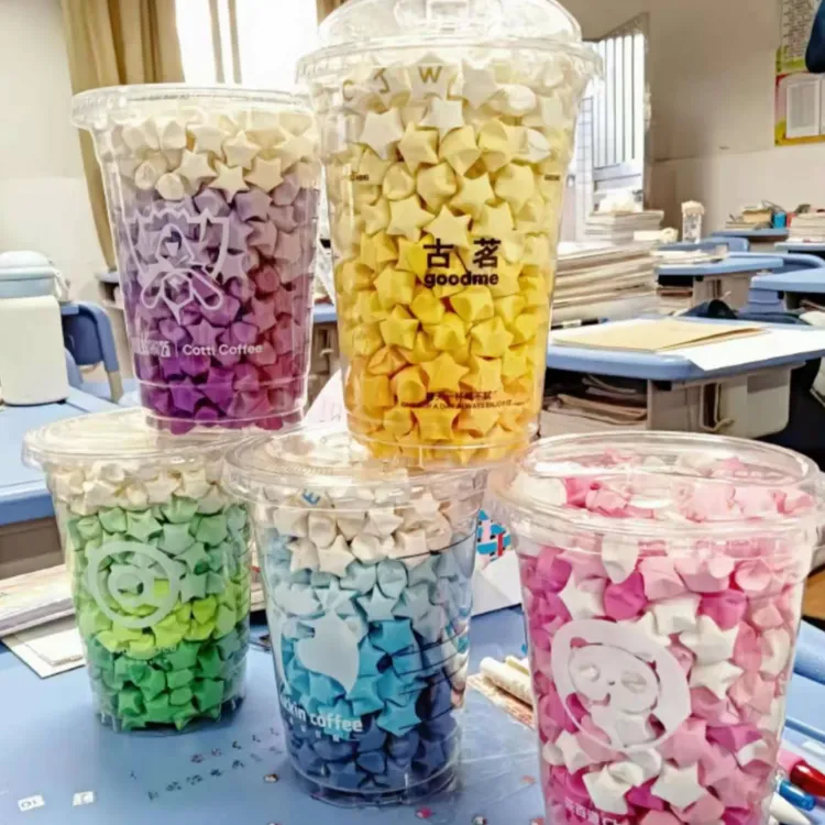 【喵喵】创意手工diy五角星许愿瓶幸运折纸条漂流瓶驾车个人用品