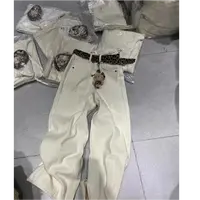 美式拼接设计感阔腿牛仔裤女2025早秋新款宽松显瘦垂感裤子0216#