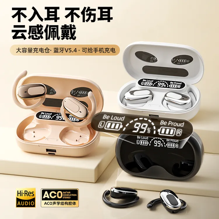【可给手机充电】26年新款AI智能数显挂耳蓝牙耳机运动通用超长续航商品图