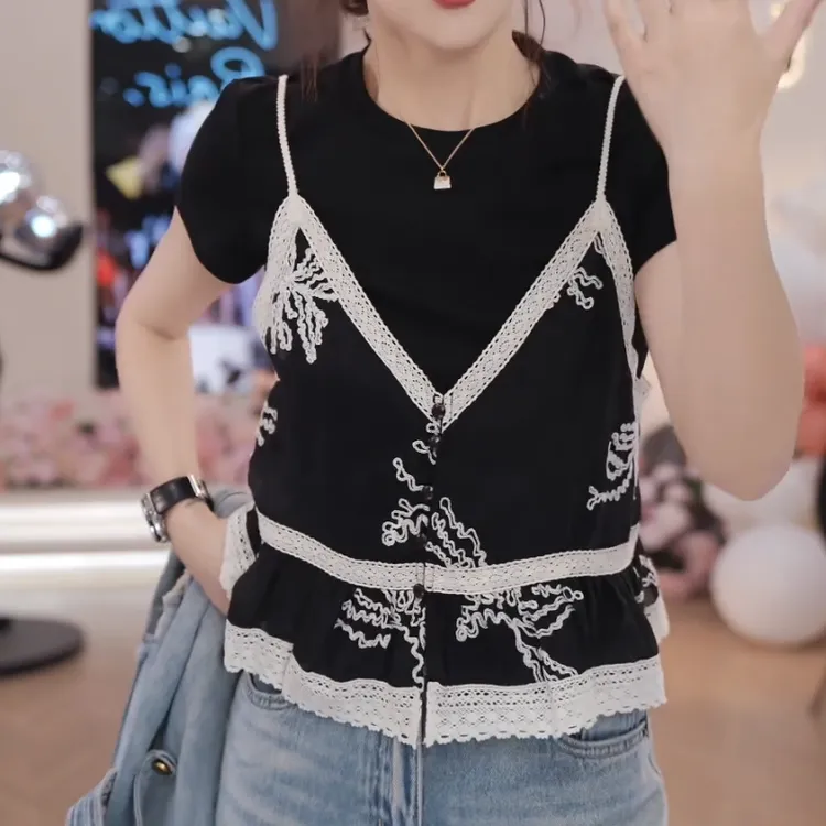 【夏日微醺】夏季韩版度假优雅气质两件套上衣LK2503580