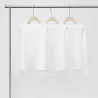 [科耐丽圆领云朵磨毛T]圆领长袖抗起球T恤内搭白色套头百搭