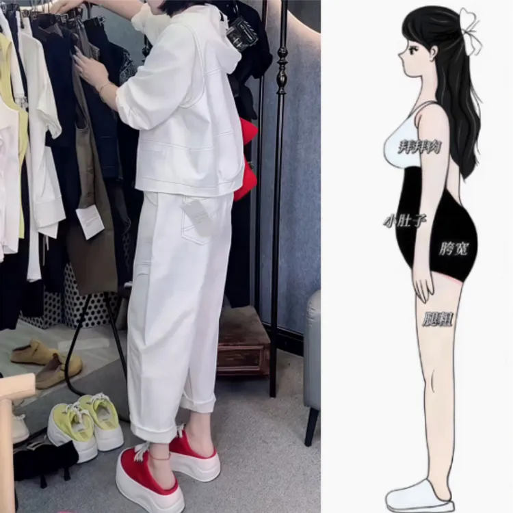 女装秋季新款两件套宽松百搭舒适马甲直筒休闲九分裤显瘦时尚套装