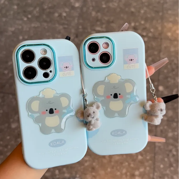 可爱小象挂坠适用苹果16Promax新款15手机壳14软胶13金属框12防摔