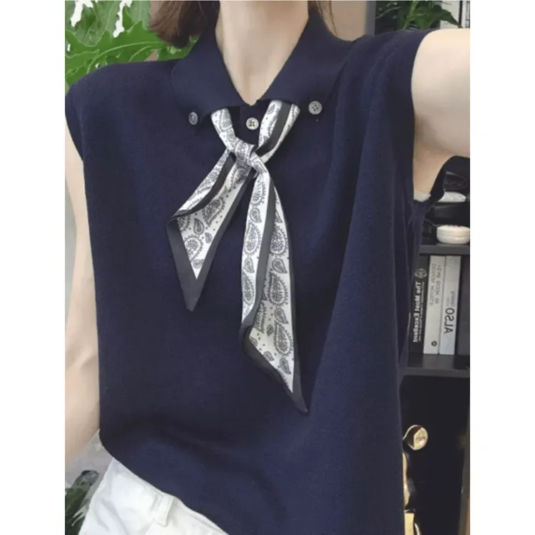 3302【丝巾款飞飞袖polo衫】韩系简约女士百搭休闲小衫