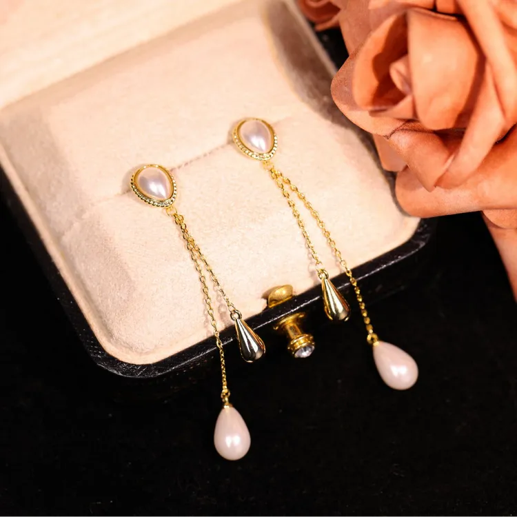 铜合金耳饰 【琳琅】轻奢时尚气质百搭高级小众设计感耳饰RH1035