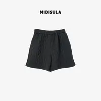 MDSL·时尚洋气老钱风慵懒麻花格高腰棉中裤#02387