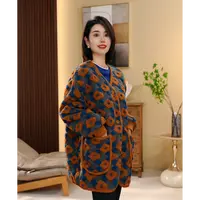 BEIJU 2025新款复古洋气小众设计撞色立体花朵加厚棉衣外套女4505
