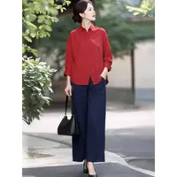 HH#【可搭套装】秋装时尚宽松衬衫中长款女搭休闲裤套装DY14938