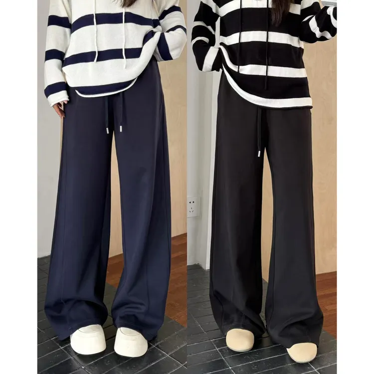 裂渡宣宣【解压卫裤】微胖大码女秋休闲显瘦百搭垂垂针织裤ZY507V44