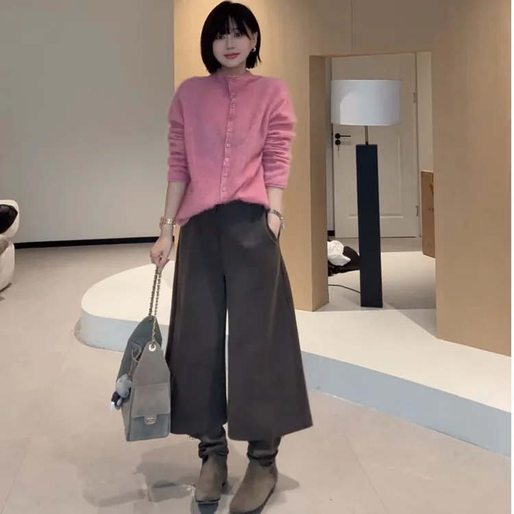 JIUJIU【珐琅藏书】通勤百搭简约显瘦宽松阔腿九分休闲裤女