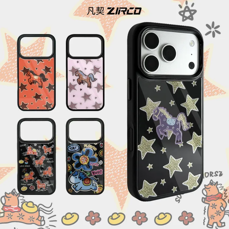 凡契3D立体鎏金彩金玻璃工艺适用苹果17ProMax软边按键全包16Pro