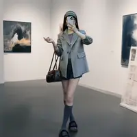 【格一专场专属】直筒型轻职风长袖常规毛呢西装设计师短款休闲8388
