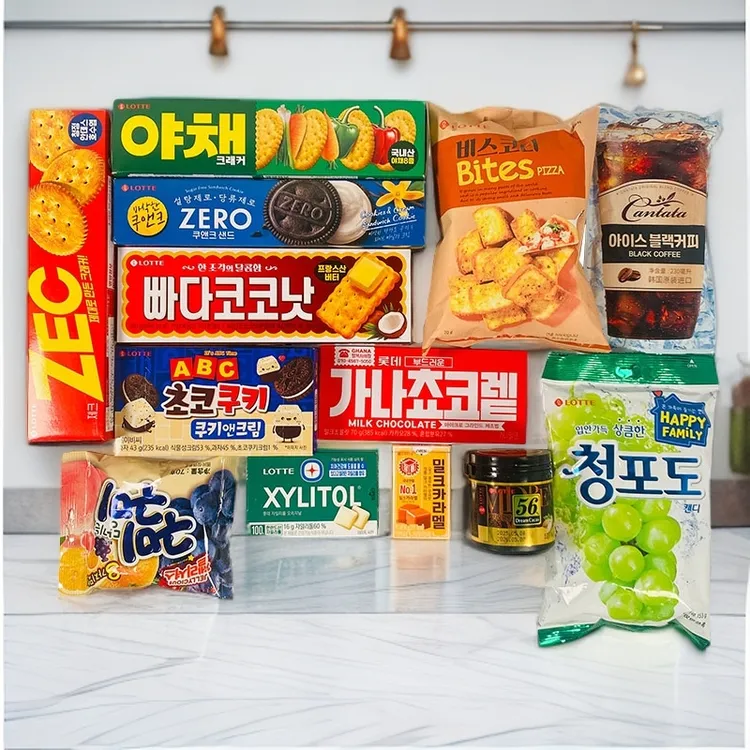 韩国进口乐天零食大礼包多口味13款混合饼干巧克力糖果送礼中秋节