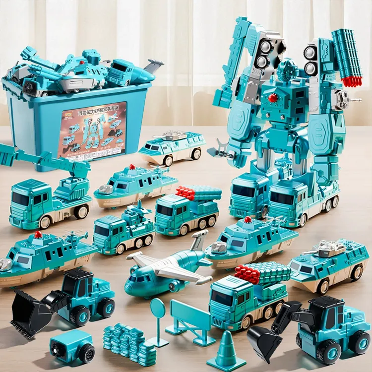 磁吸机器人儿童益智玩具男孩拼装变形工程车金刚3到6岁生日礼物商品图