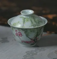 （壹方庭）当代仿制 仿古乾隆年制花卉纹盖碗