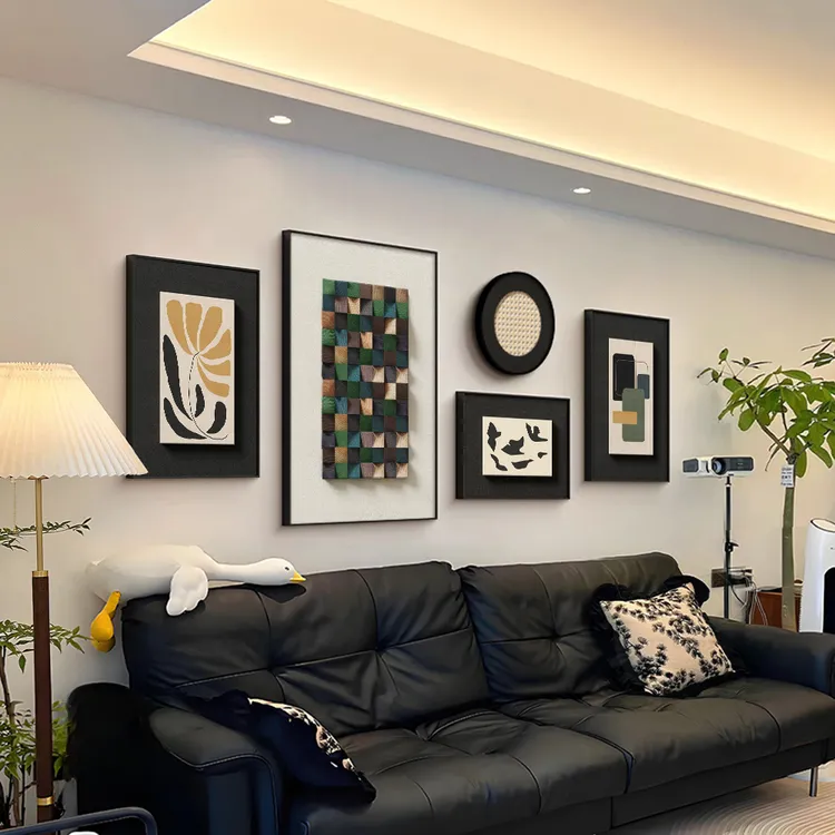 客厅墙面挂画客厅背景墙餐厅2025墙壁挂画家居玄关用品风格轻奢