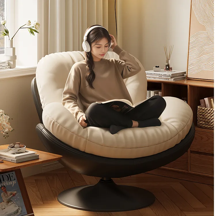 懒人沙发旋转蛋壳椅客厅可躺可睡单人小沙发椅卧室阳台休闲窝转椅