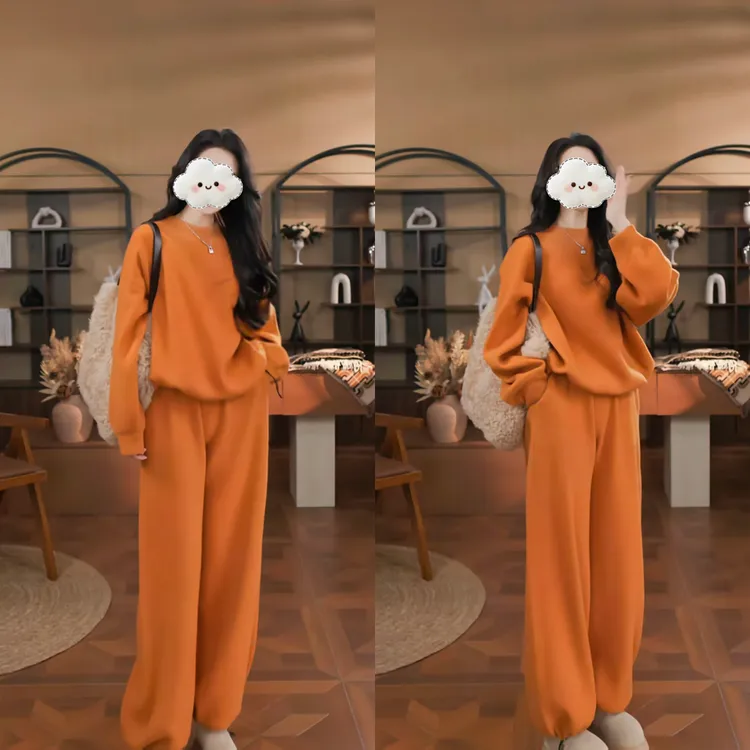 2025新款韩版时尚休闲经典简约百搭上衣+中长裤套装