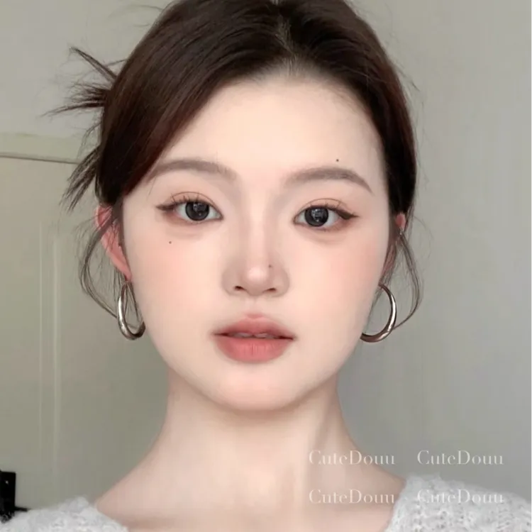 合金耳饰 方圆脸天菜4.0 刘亦菲同款金属耳环冷淡风耳饰