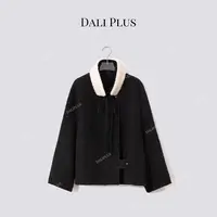 DALI PLUS【澳毛+苏力羊驼毛】可脱卸毛领短款双面呢外套-D5CK2127