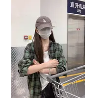 格子衬衫女秋冬宽松韩版设计感小众上衣法式别致长袖衬衣开衫外套