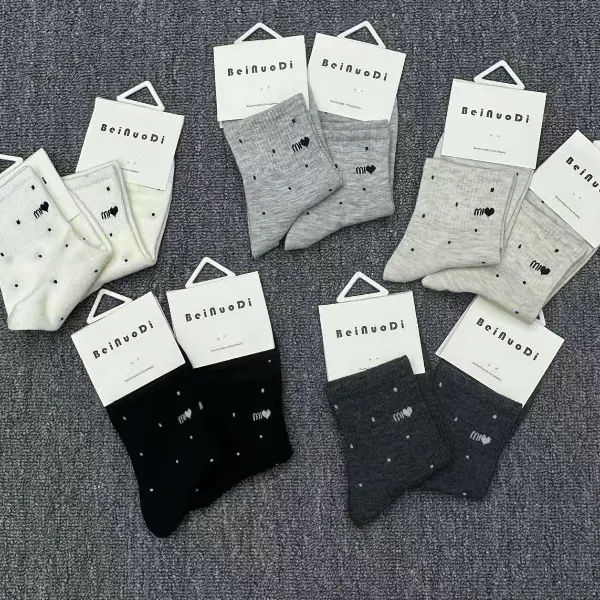 【久心家】极简风吸汗厚款少女风中筒袜