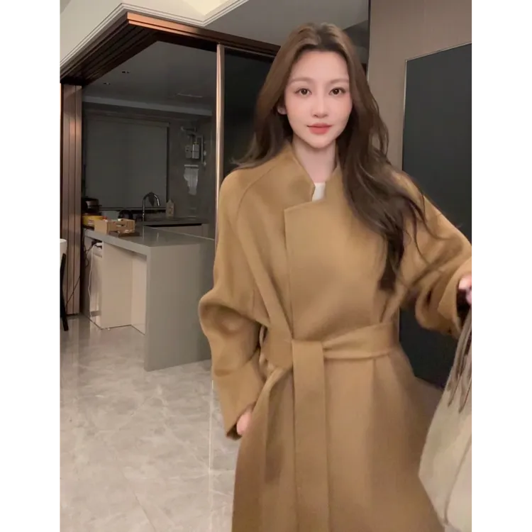 【希希定制】托特大衣 重磅高定强缩100%羊毛长款毛呢大衣