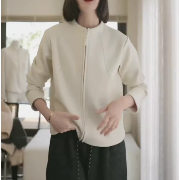 冬季加厚双面秋冬立领卫衣女韩版宽松休闲百搭上衣LK2508576