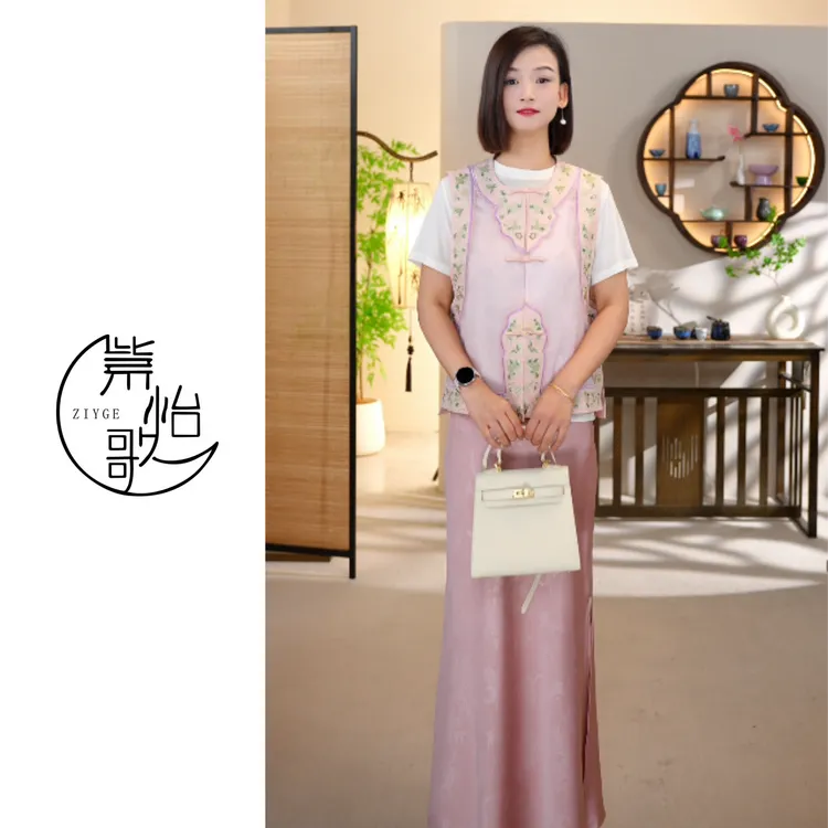 ZIYGE【桃园春风】夏季新款时尚百搭马甲中国风文艺中式