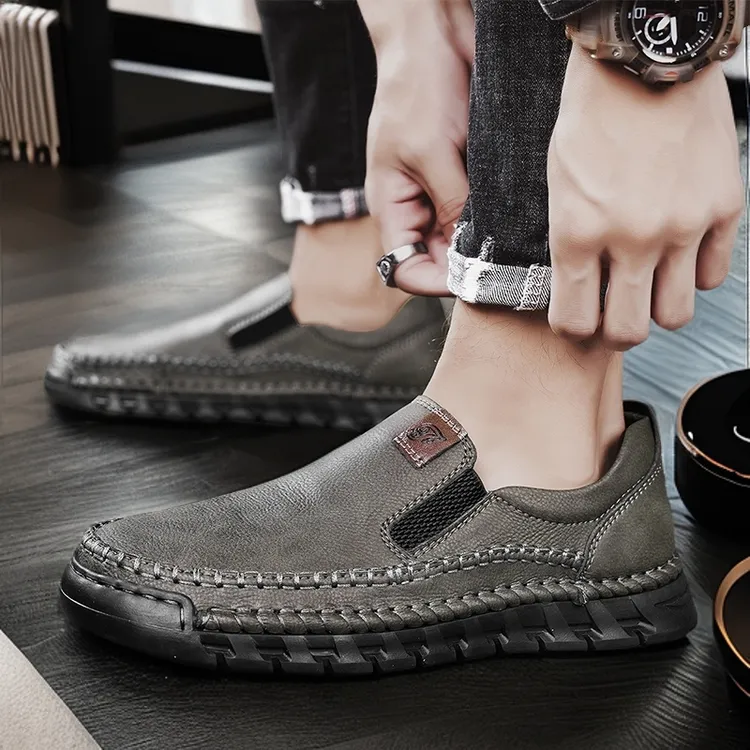 西部公羊百搭新款商务德比鞋软底休闲男皮鞋男士鞋子男款男鞋真皮