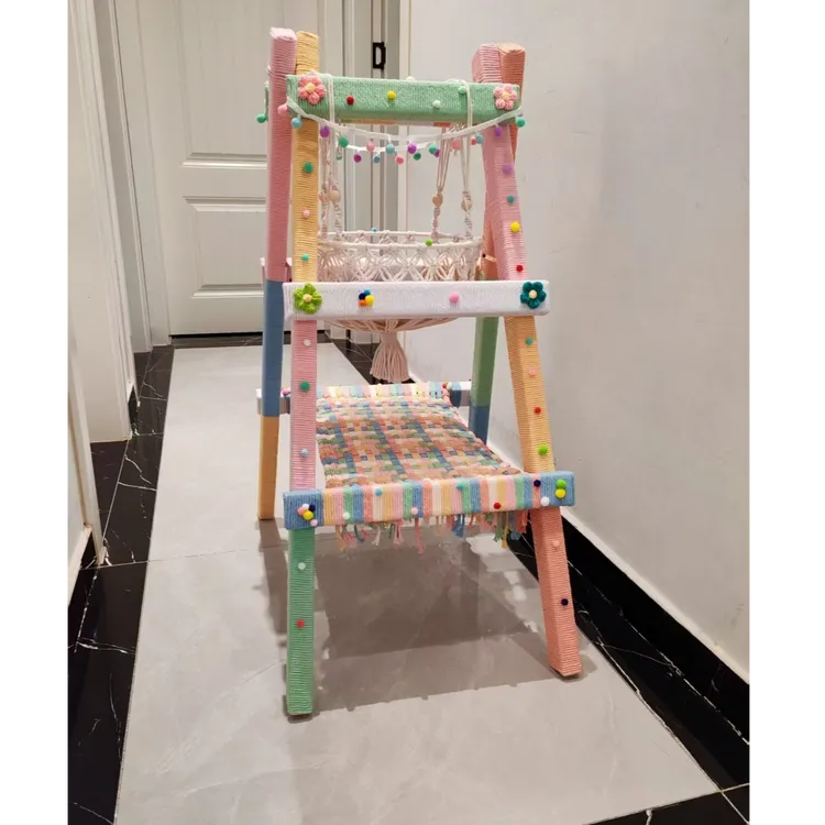 成品多巴胺木梯猫爬架DIY成品发货猫抓板猫抓柱材料包定制专拍