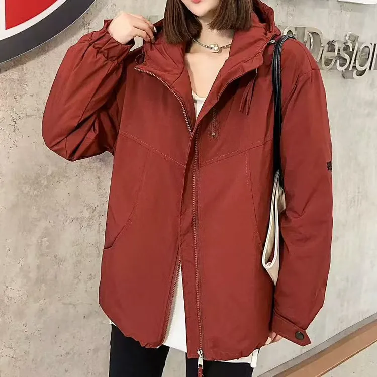 秋冬季保暖正肩显瘦二棉冲锋服加M外套棉衣棉服（衣长68左右）