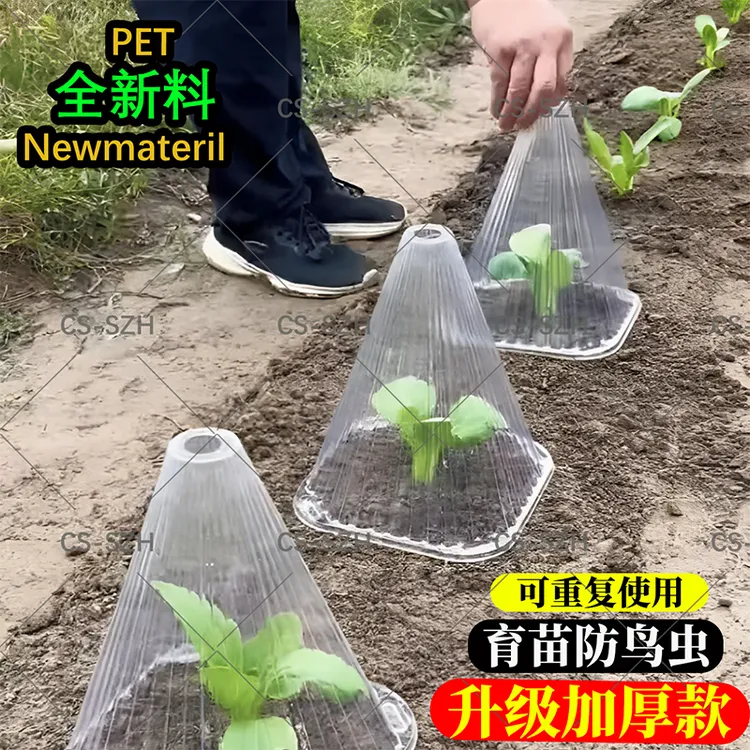 PET熟料升级加厚防鸟罩幼苗保护罩免受大棚鸟类霜冻伤害育苗保护