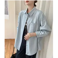 5233新款100%棉秋季 时尚 休闲 百搭 简约 宽松 设计 感衬 衣外套