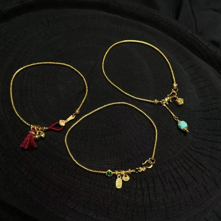 禾乐足金迷你金圈满圈手绳1.8mm/2.0mm/2.2mm合集 G0