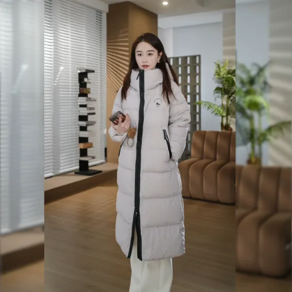 HELA AOMI"粉被子" 白鸭绒加厚连帽时尚感长款羽绒服CY5DM52712