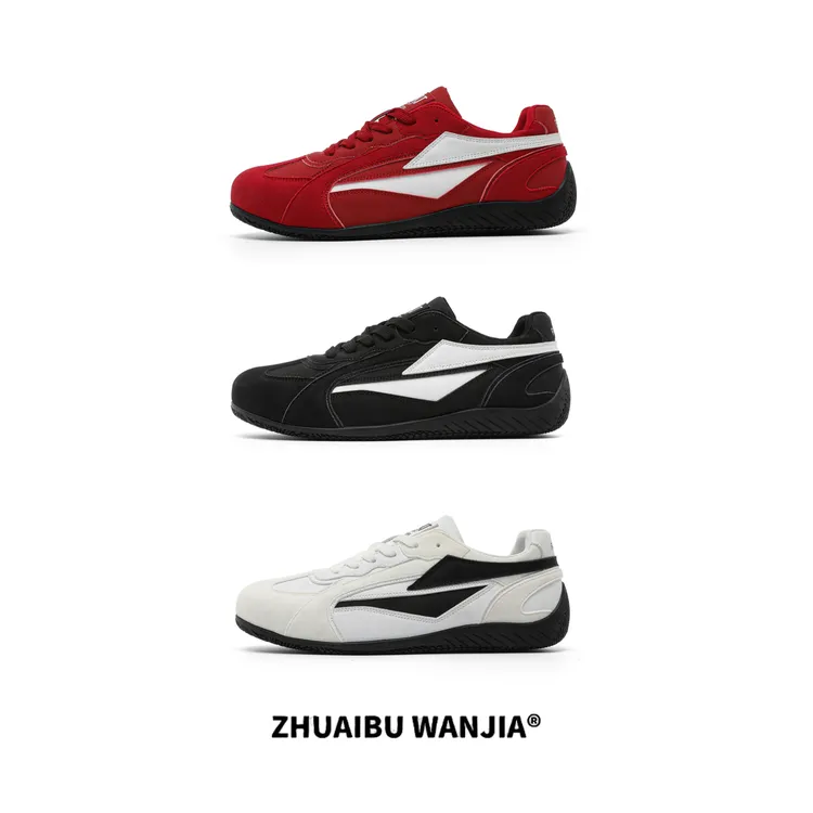 ZHUAIBUWANJIA赛车鞋男款 时尚新款透气薄底德训鞋休闲板鞋男士潮