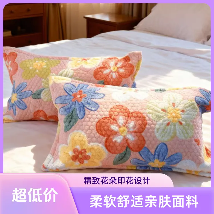 爆款加绒保暖毛绒舒适枕套加绒牛奶绒加厚枕套家用学生宿舍