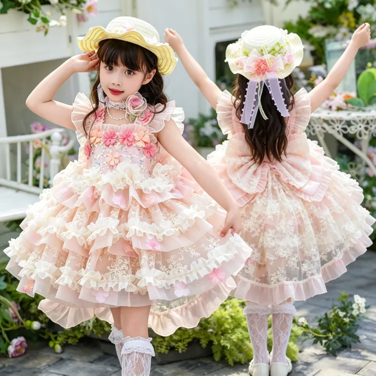 女童2026新款夏季洛丽塔甜美蓬蓬公主裙宝宝生日礼服演出裙四季
